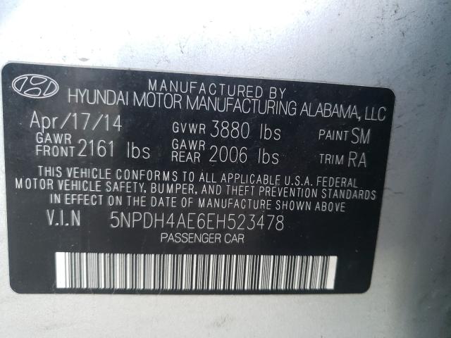 Photo 9 VIN: 5NPDH4AE6EH523478 - HYUNDAI ELANTRA SE 