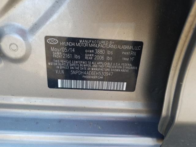 Photo 9 VIN: 5NPDH4AE6EH530947 - HYUNDAI ELANTRA SE 