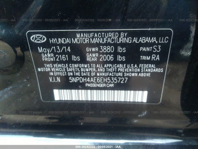 Photo 8 VIN: 5NPDH4AE6EH535727 - HYUNDAI ELANTRA 