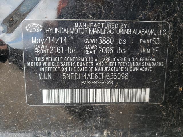 Photo 9 VIN: 5NPDH4AE6EH536098 - HYUNDAI ELANTRA SE 