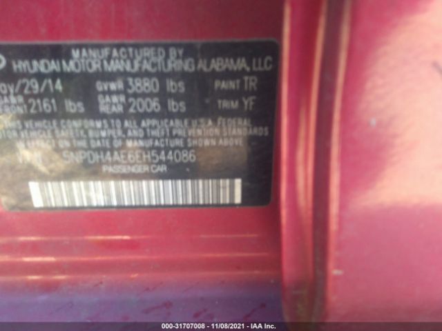 Photo 8 VIN: 5NPDH4AE6EH544086 - HYUNDAI ELANTRA 