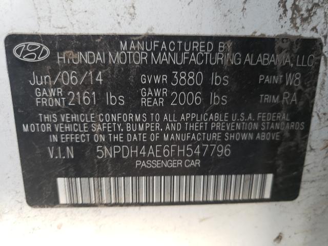 Photo 9 VIN: 5NPDH4AE6FH547796 - HYUNDAI ELANTRA SE 