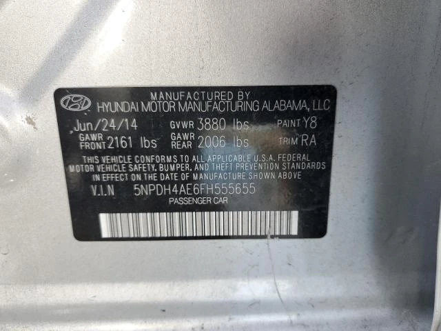 Photo 11 VIN: 5NPDH4AE6FH555655 - HYUNDAI ELANTRA SE 