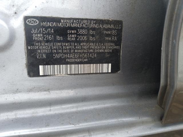 Photo 9 VIN: 5NPDH4AE6FH561424 - HYUNDAI ELANTRA SE 