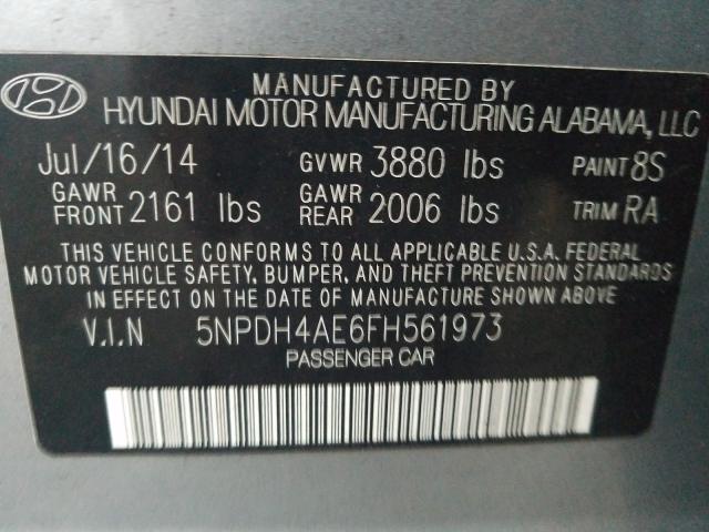 Photo 9 VIN: 5NPDH4AE6FH561973 - HYUNDAI ELANTRA SE 