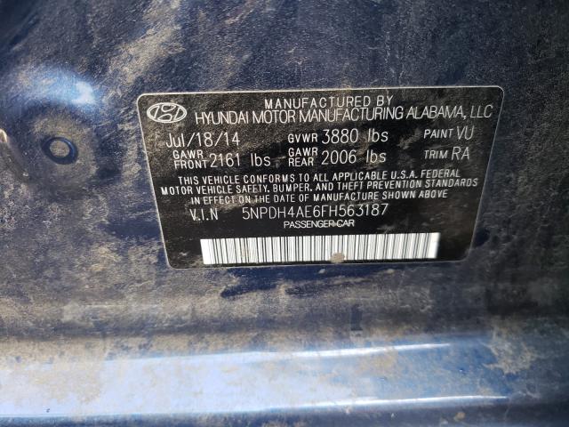 Photo 9 VIN: 5NPDH4AE6FH563187 - HYUNDAI ELANTRA SE 