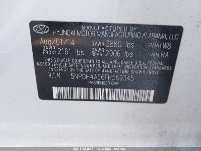 Photo 8 VIN: 5NPDH4AE6FH569345 - HYUNDAI ELANTRA 