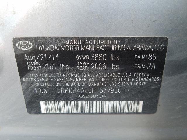 Photo 9 VIN: 5NPDH4AE6FH577980 - HYUNDAI ELANTRA SE 