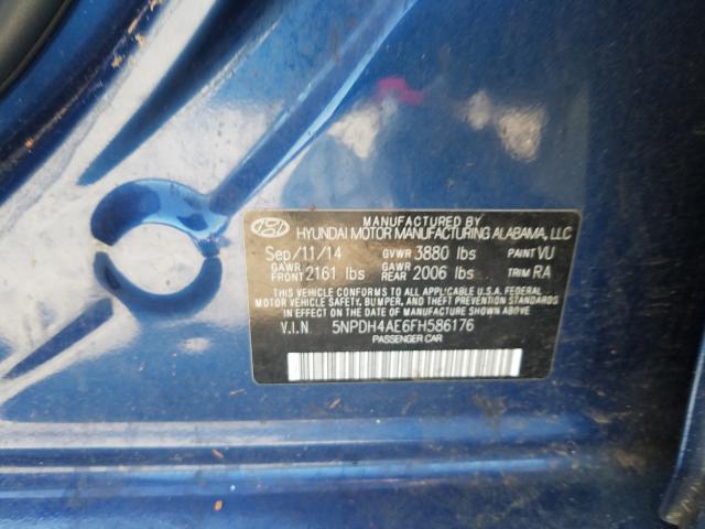 Photo 9 VIN: 5NPDH4AE6FH586176 - HYUNDAI ELANTRA SE 