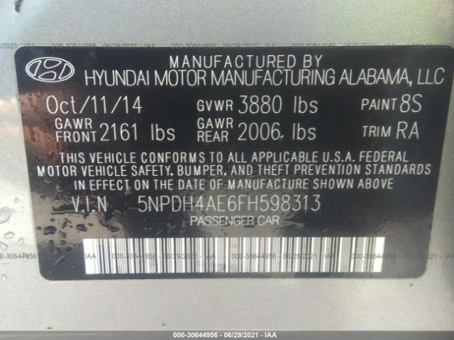 Photo 8 VIN: 5NPDH4AE6FH598313 - HYUNDAI ELANTRA 