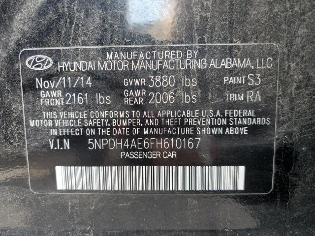 Photo 11 VIN: 5NPDH4AE6FH610167 - HYUNDAI ELANTRA 