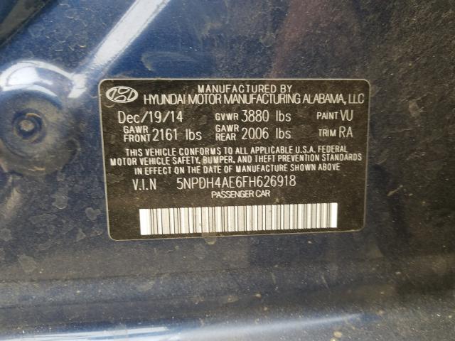 Photo 9 VIN: 5NPDH4AE6FH626918 - HYUNDAI ELANTRA SE 