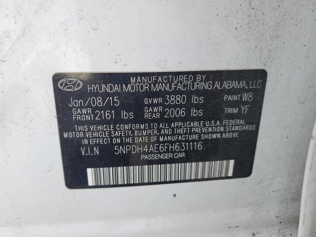 Photo 11 VIN: 5NPDH4AE6FH631116 - HYUNDAI ELANTRA 