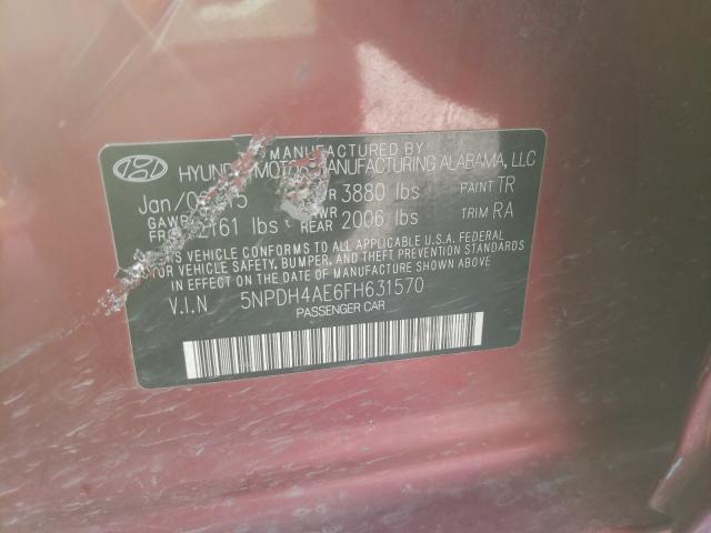 Photo 9 VIN: 5NPDH4AE6FH631570 - HYUNDAI ELANTRA SE 