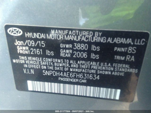 Photo 8 VIN: 5NPDH4AE6FH631634 - HYUNDAI ELANTRA 