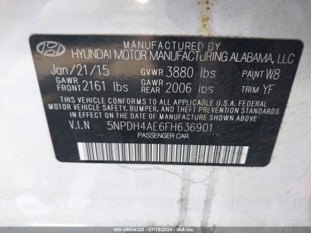 Photo 8 VIN: 5NPDH4AE6FH636901 - HYUNDAI ELANTRA 