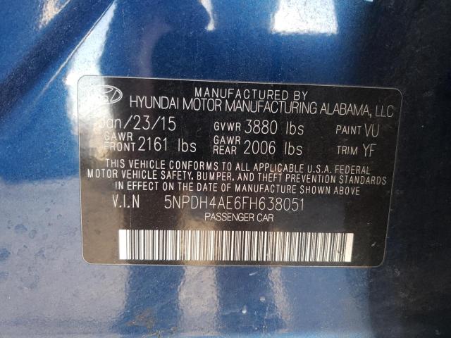 Photo 9 VIN: 5NPDH4AE6FH638051 - HYUNDAI ELANTRA SE 