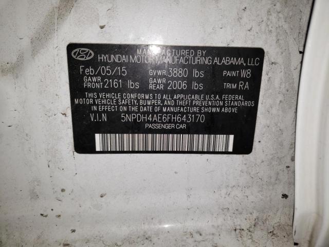 Photo 11 VIN: 5NPDH4AE6FH643170 - HYUNDAI ELANTRA SE 