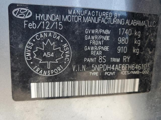 Photo 12 VIN: 5NPDH4AE6FH646103 - HYUNDAI ELANTRA 