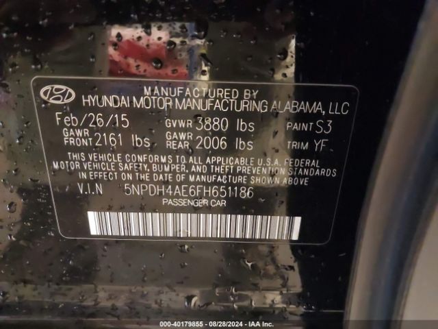 Photo 8 VIN: 5NPDH4AE6FH651186 - HYUNDAI ELANTRA 