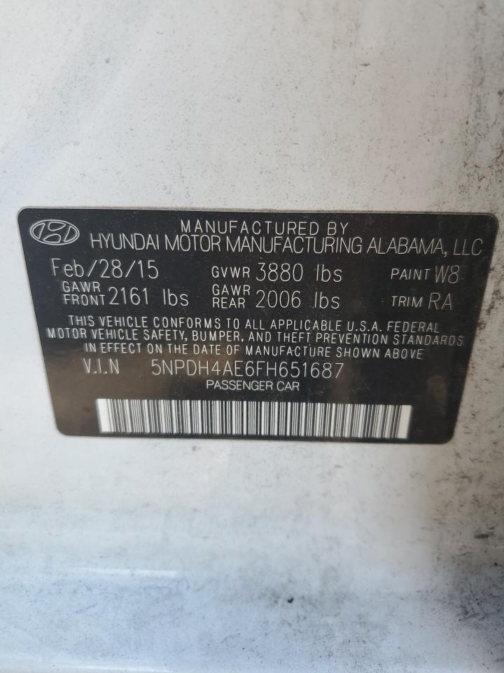 Photo 11 VIN: 5NPDH4AE6FH651687 - HYUNDAI ELANTRA 