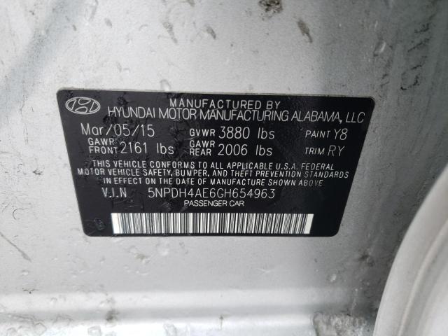 Photo 11 VIN: 5NPDH4AE6GH654963 - HYUNDAI ELANTRA 