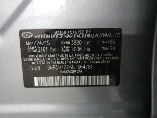 Photo 9 VIN: 5NPDH4AE6GH664781 - HYUNDAI ELANTRA SE 