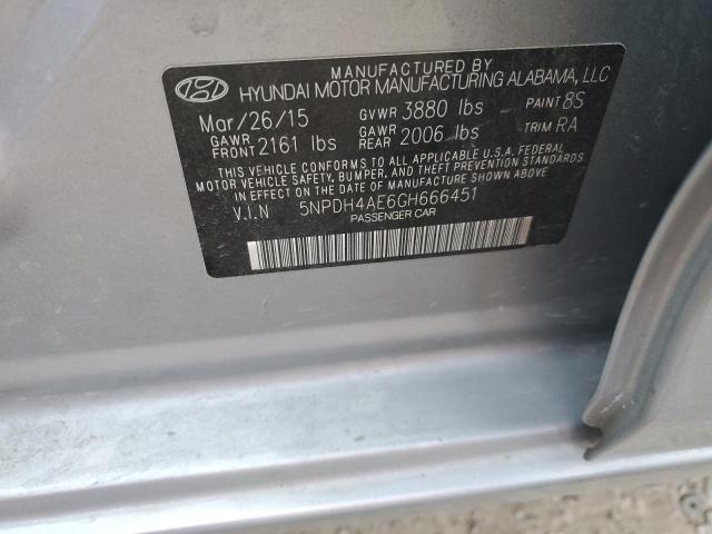 Photo 11 VIN: 5NPDH4AE6GH666451 - HYUNDAI ELANTRA SE 