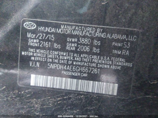 Photo 8 VIN: 5NPDH4AE6GH667261 - HYUNDAI ELANTRA 