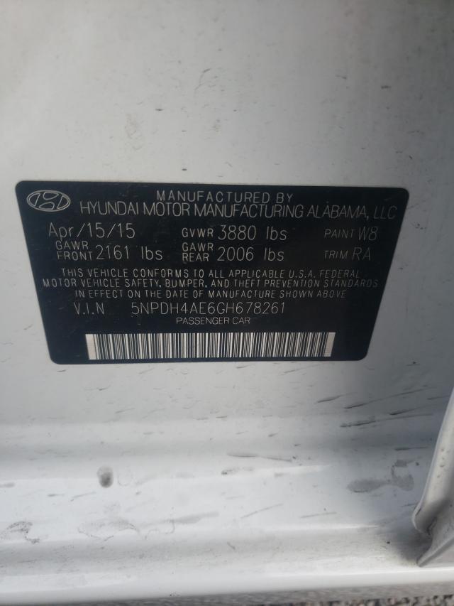 Photo 9 VIN: 5NPDH4AE6GH678261 - HYUNDAI ELANTRA SE 