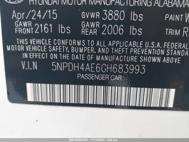 Photo 8 VIN: 5NPDH4AE6GH683993 - HYUNDAI ELANTRA 