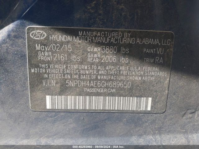 Photo 8 VIN: 5NPDH4AE6GH689650 - HYUNDAI ELANTRA 