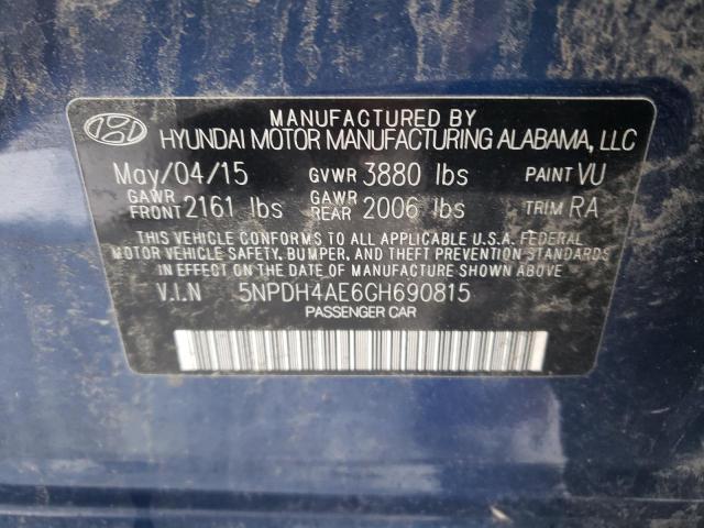 Photo 11 VIN: 5NPDH4AE6GH690815 - HYUNDAI ELANTRA 