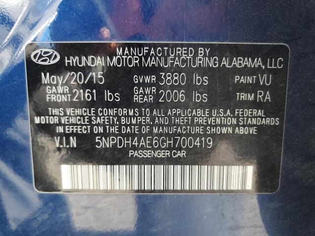 Photo 9 VIN: 5NPDH4AE6GH700419 - HYUNDAI ELANTRA 