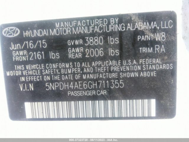 Photo 8 VIN: 5NPDH4AE6GH711355 - HYUNDAI ELANTRA 