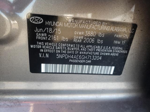 Photo 9 VIN: 5NPDH4AE6GH713204 - HYUNDAI ELANTRA SE 