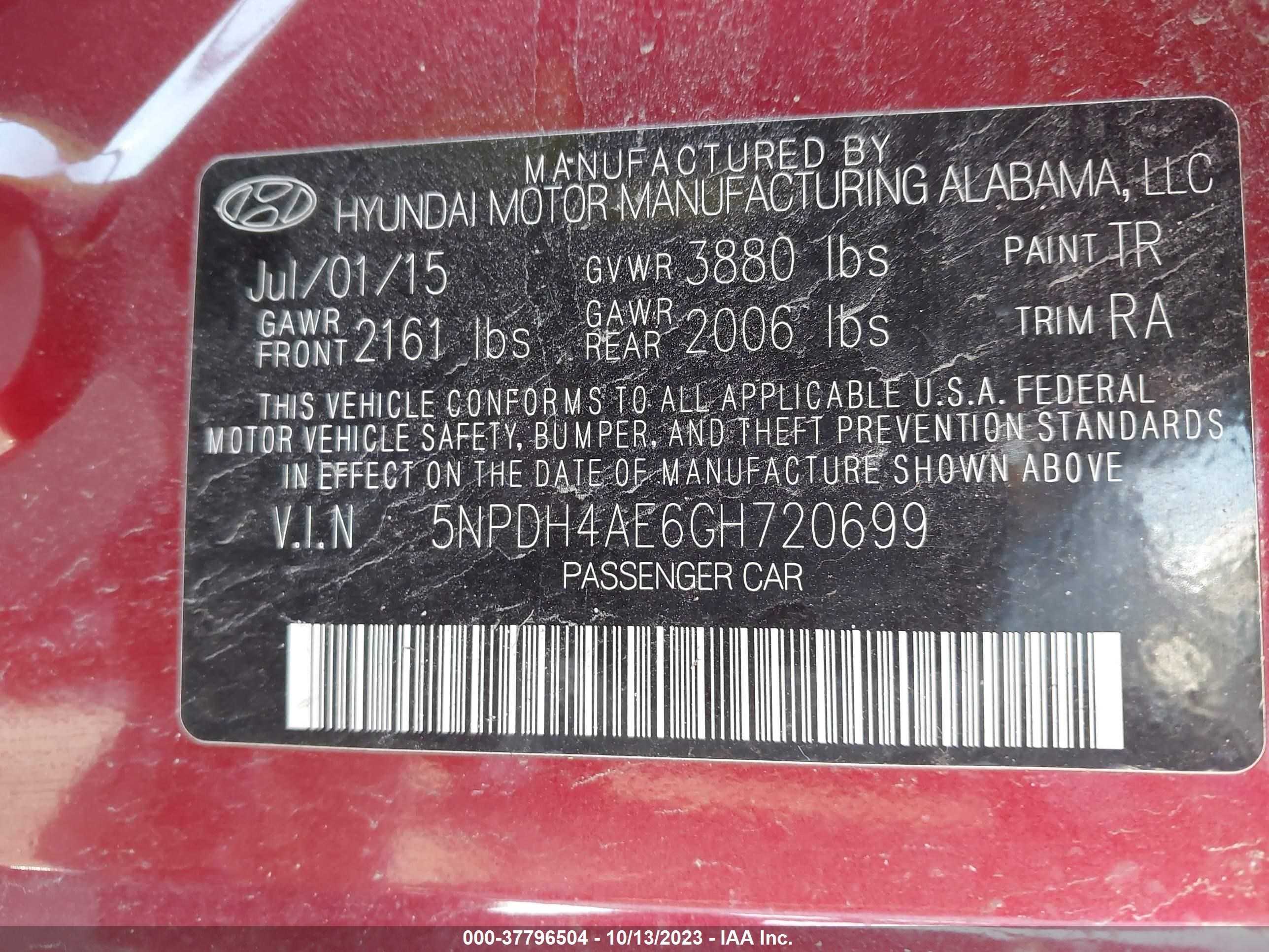 Photo 8 VIN: 5NPDH4AE6GH720699 - HYUNDAI ELANTRA 