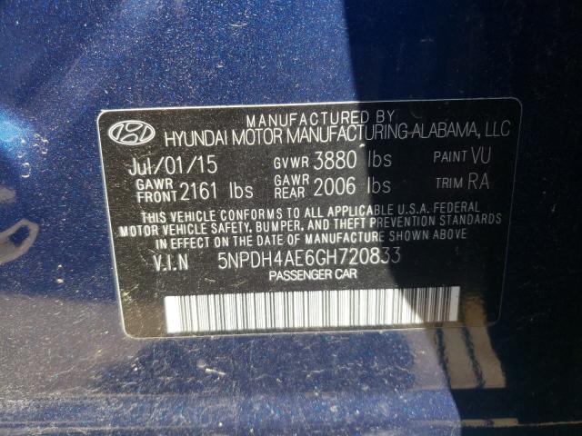 Photo 9 VIN: 5NPDH4AE6GH720833 - HYUNDAI ELANTRA SE 