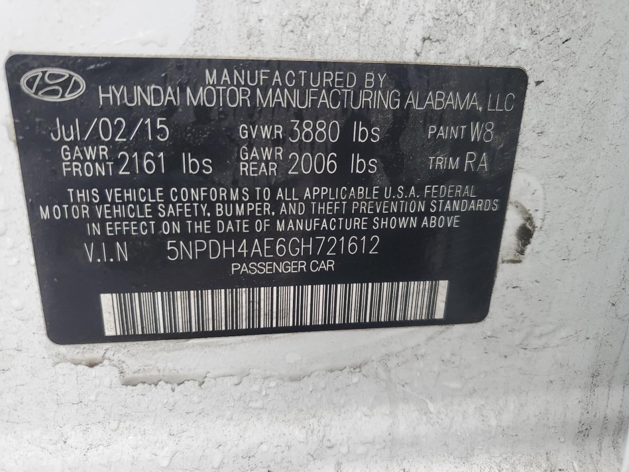 Photo 12 VIN: 5NPDH4AE6GH721612 - HYUNDAI ELANTRA 