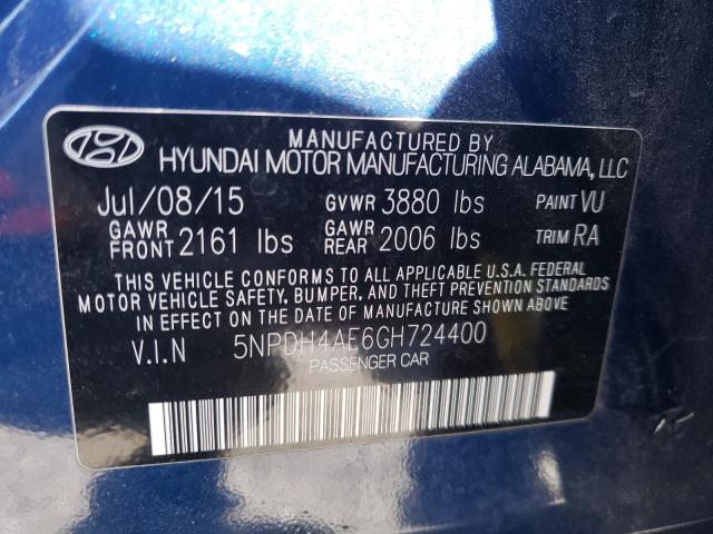 Photo 9 VIN: 5NPDH4AE6GH724400 - HYUNDAI ELANTRA SE 