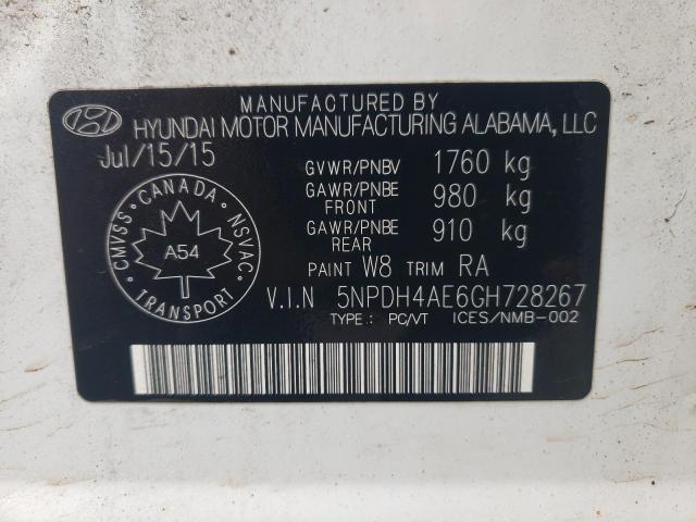 Photo 12 VIN: 5NPDH4AE6GH728267 - HYUNDAI ELANTRA 