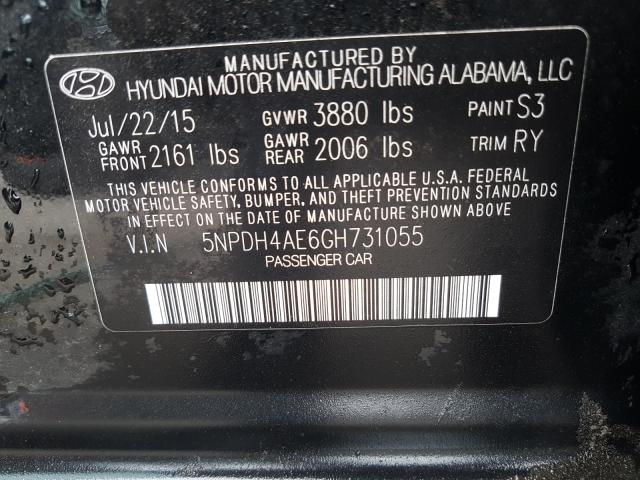 Photo 9 VIN: 5NPDH4AE6GH731055 - HYUNDAI ELANTRA SE 