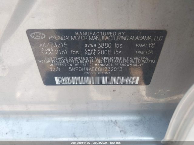 Photo 8 VIN: 5NPDH4AE6GH732013 - HYUNDAI ELANTRA 