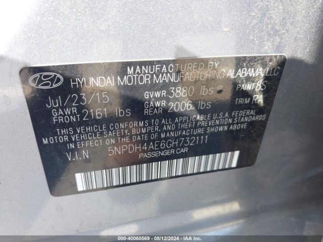 Photo 8 VIN: 5NPDH4AE6GH732111 - HYUNDAI ELANTRA 