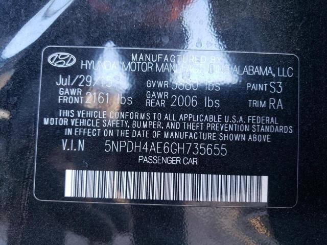 Photo 11 VIN: 5NPDH4AE6GH735655 - HYUNDAI ELANTRA 