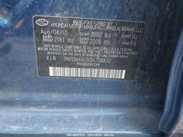 Photo 8 VIN: 5NPDH4AE6GH738832 - HYUNDAI ELANTRA 