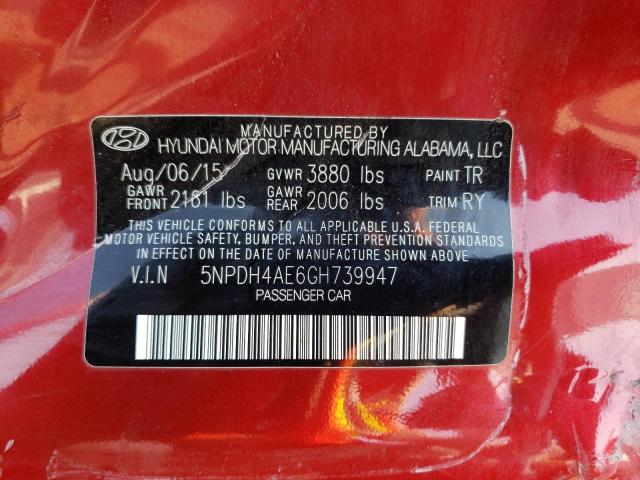 Photo 11 VIN: 5NPDH4AE6GH739947 - HYUNDAI ELANTRA SE 