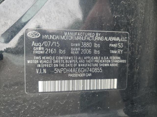 Photo 11 VIN: 5NPDH4AE6GH740855 - HYUNDAI ELANTRA SE 