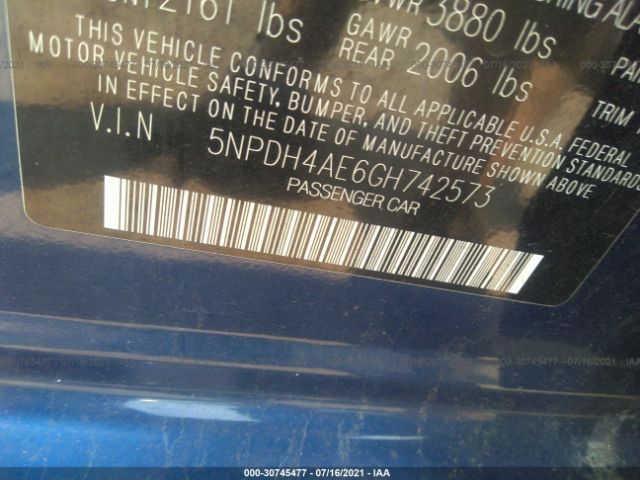 Photo 8 VIN: 5NPDH4AE6GH742573 - HYUNDAI ELANTRA 