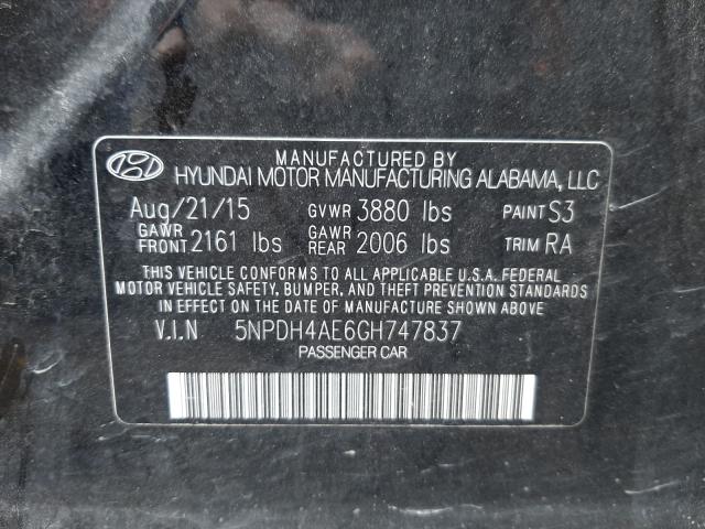 Photo 9 VIN: 5NPDH4AE6GH747837 - HYUNDAI ELANTRA SE 